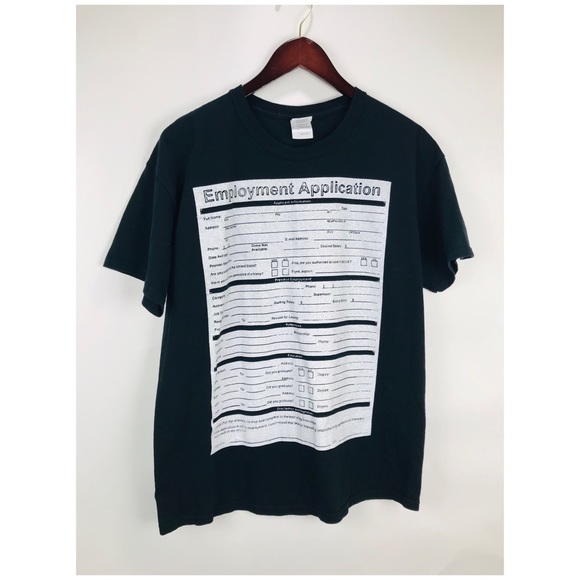 Employment Application T-shirt Men’s Sz L Graphic - Picture 2 of 7